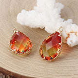 Gold Plated Teardrop Crystal Pendants