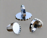 Stainless Steel Oval Cabochon Ring 18x25mm