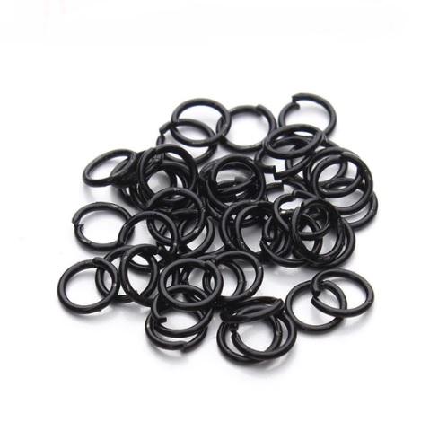 black jump rings, 5mm, 