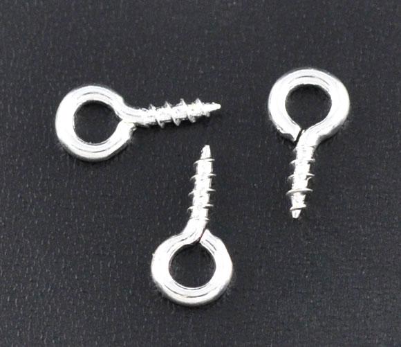 Pack of 150 Silver Eye Bail Screws Size 8mm x 4mm