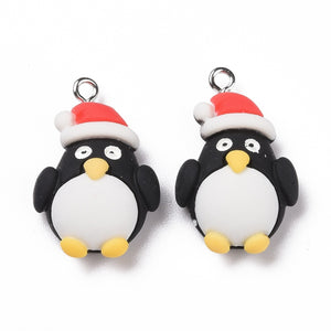 Resin Christmas Penguin Pendants