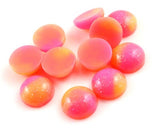 Two Tone Shocking Pink and Yellow 12mm Cabochons