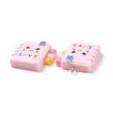 Pink Notebook Pendants, student charms,