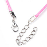 Pink Colour Waxed Cord Necklaces