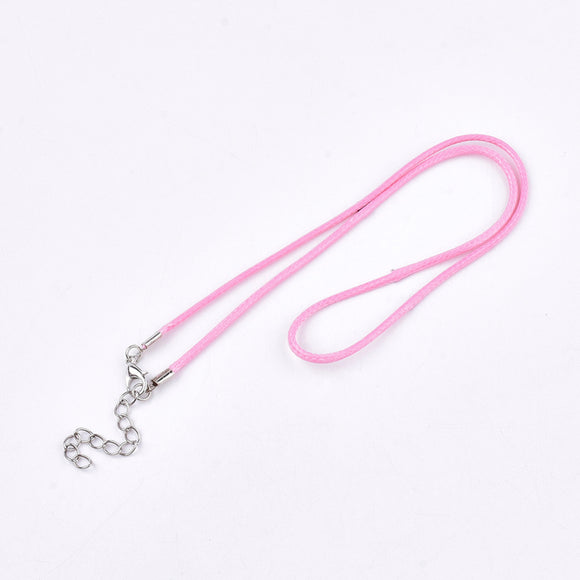 Pink Colour Waxed Cord Necklaces