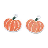 White and Orange Enamel Pumpkin Charms