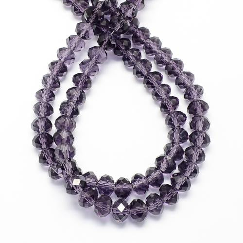 Purple Rondelle Beads, Glass 6mm Beads,