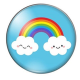 Rainbow with Clouds Glass Cabochons available in 10mm and 12mm