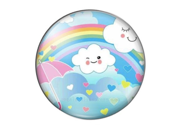 Rainbow and Cloud Glass Cabochons available in 10mm and 12mm