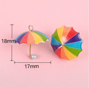 Rainbow Acrylic Umbrella Charms, LGBT Charms, 