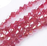 4mm Glass Faceted AB Colour Bicone Bead - Strand