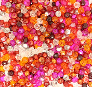 Mixed Colour Rondelle Beads 6mm