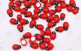 Red Colour Wood Ladybirds self adhesive pad