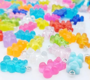 mixed colour gummy bear charms