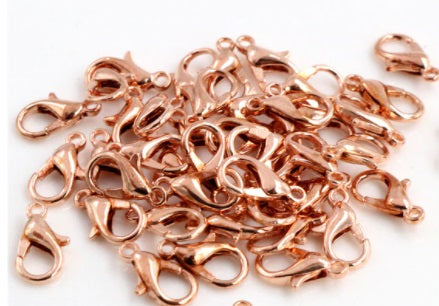 Rose Gold Lobster Clasps, 12mm,