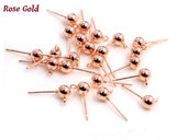 rose gold ball stud earrings with loops