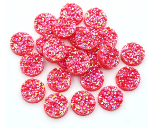 Ruby Red Resin Druzy, 12mm