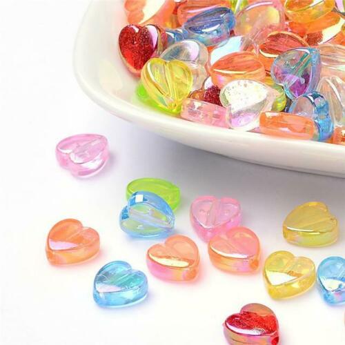 mixed acrylic heart beads
