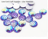 Scale Cabochon Flatbacks - Size 10mm, dragon,