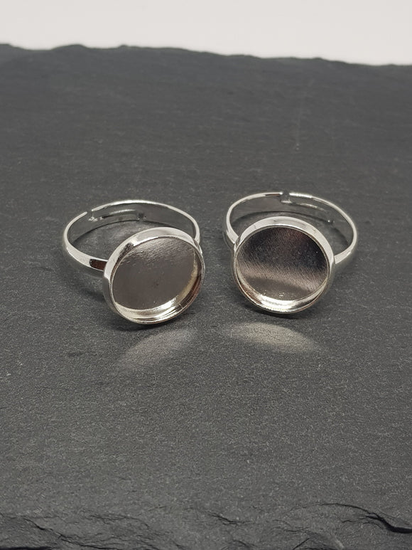 Silver, Cabochon Ring Blanks - 10mm