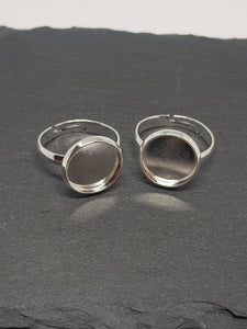 Silver, Cabochon Ring Blanks - 12mm