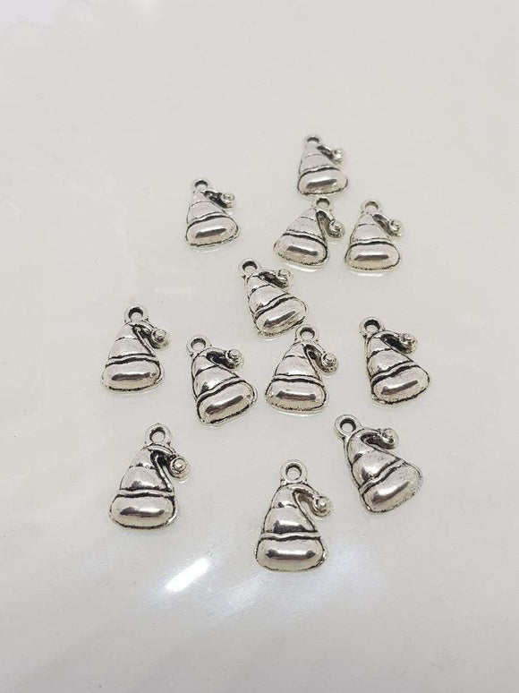 Silver Christmas Hat Charms