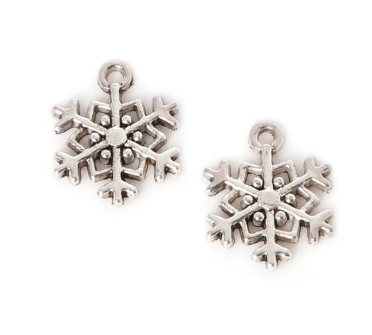 Silver Snowflake Christmas Charms