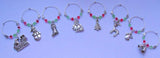 Silver Wine Glass Charms 20mm