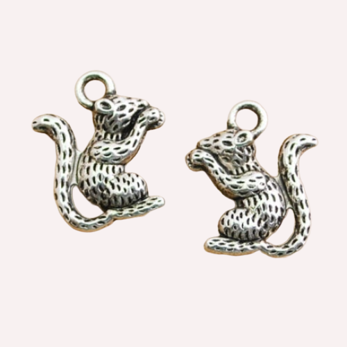 Silver Squirrel Charms,