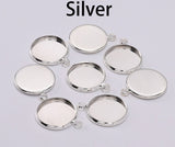 Silver cabochon settings 10mm, 12mm,