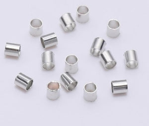 silver crimp end beads