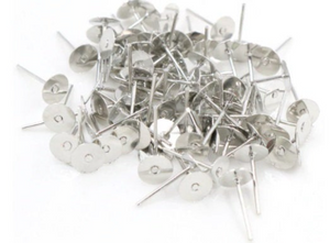 6mm Silver Plated Earring Posts