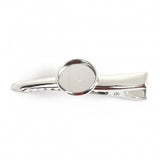 Silver Plated Cabochon Hair Clips, Will take a 12mm Cabochon