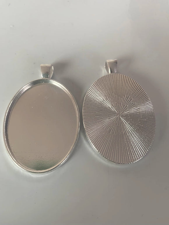 Silver Oval Cabochon Setting 30 x 40mm