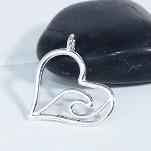 Large Silver Plated Heart Pendant