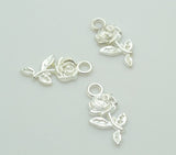 Silver Plated Rose Charms