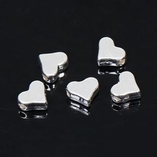 Small Silver Spacer Heart Beads, Jewellery Making,