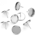 Surgical Stainless Steel Cabochon Earrings in 10mm and 12mm - Sensitive Ears