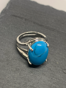 Handmade Silver Oval Turquoise Ring