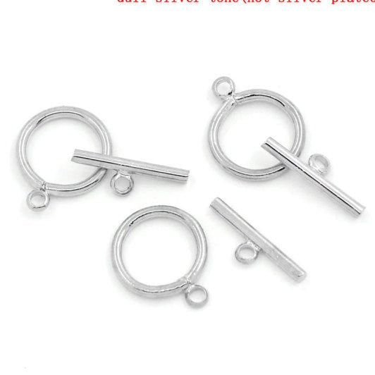 silver toggle clasps, jewellery fasteners