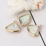 Aurora Borealis - Opalite Foil Leaf Triangle Pendants