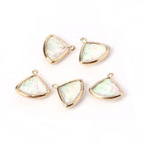 Aurora Borealis - Opalite Foil Leaf Triangle Pendants