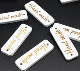 Wooden Handmade Tags, Black or White