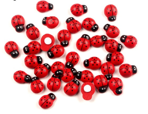 Wooden Ladybird with Self Adhesive Pad on the bottom