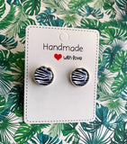 Zebra Earring Studs